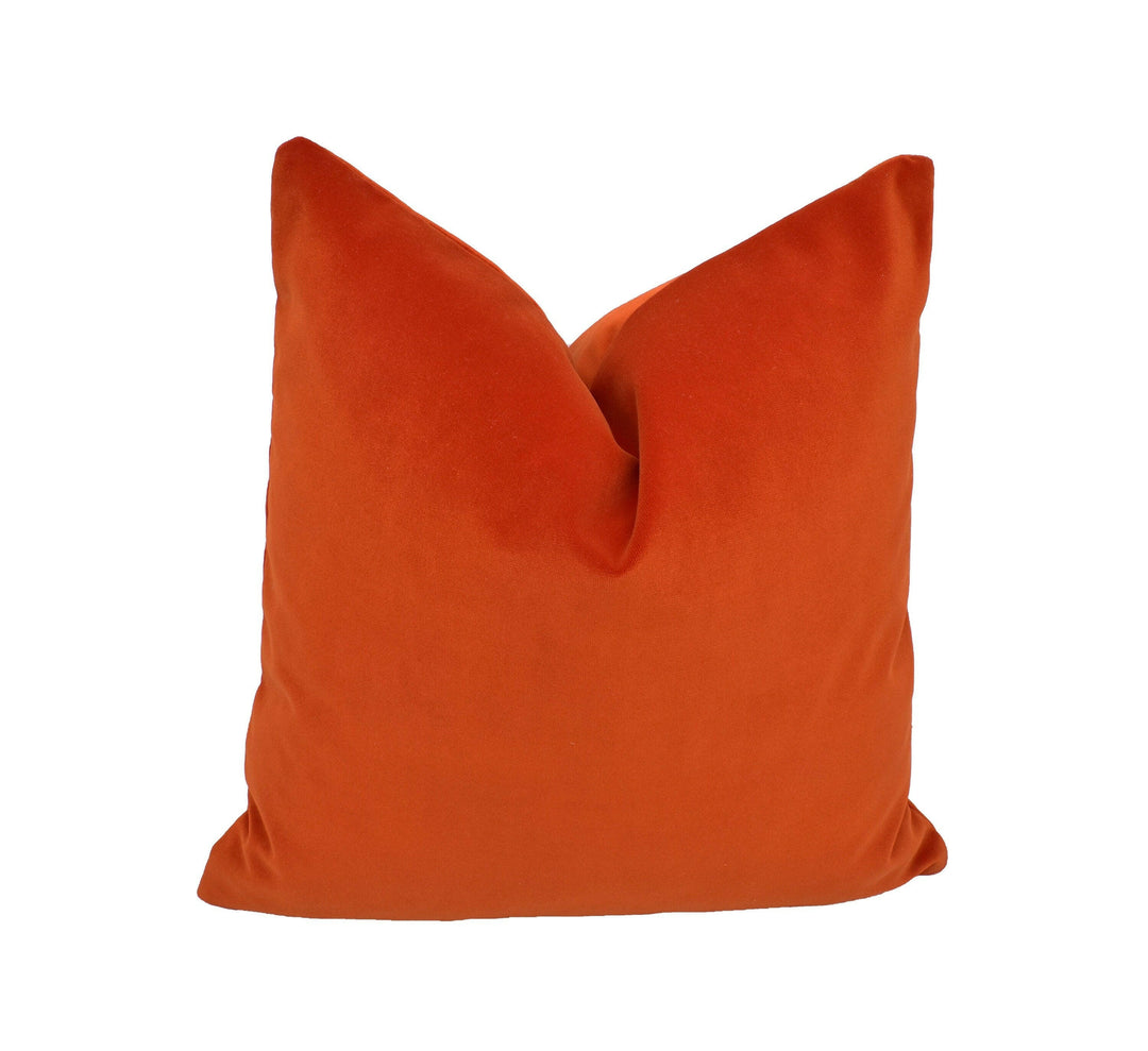 Designer Velvet Stunning Orange Cushion Cover Throw Pillow Home Decor.
