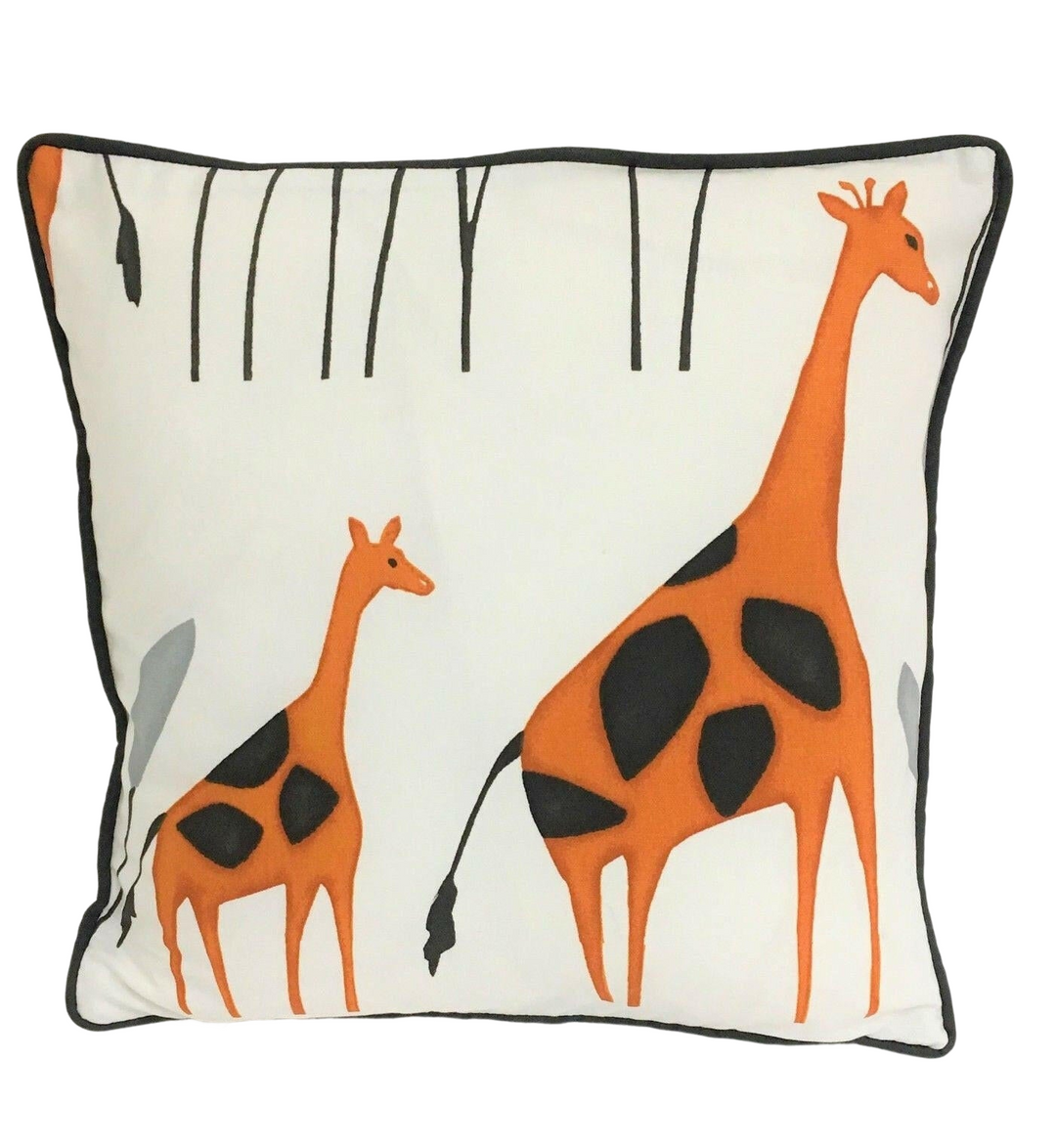 Prestigious Textiles - Geoffrey Giraffe Fabric - Option of Contrast Piped Or Plain Cushion Covers.