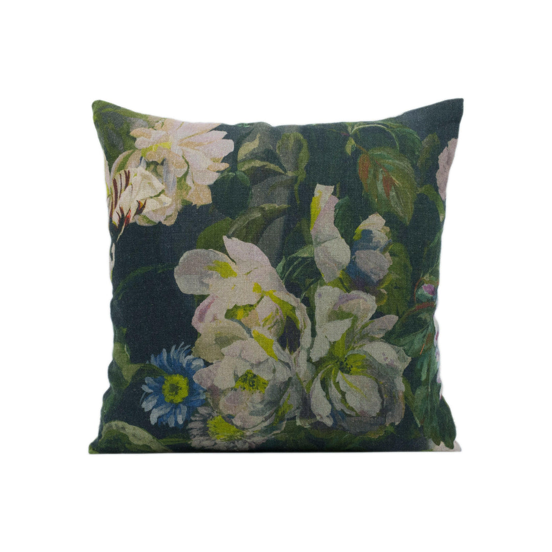Designers Guild - Delft Flower - Graphite - Exquisite Layered Blooming Floral Designer Cushion Cover - Luxury Throw Pillow - Handmade Home.