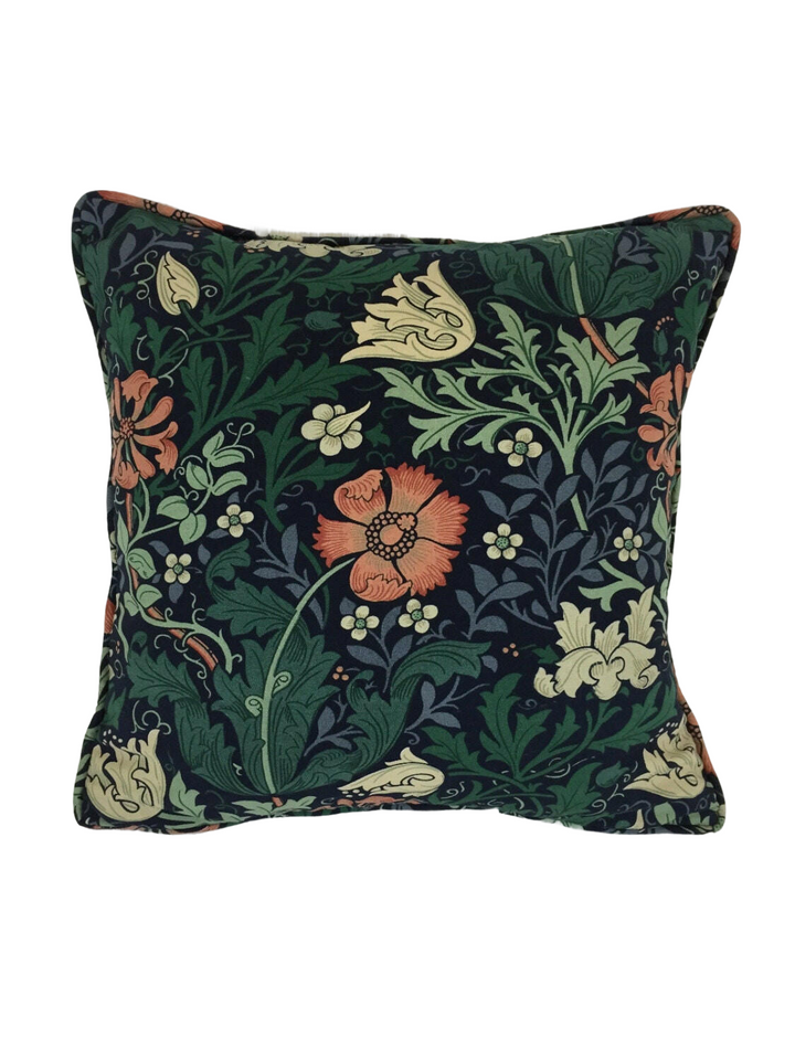 William Morris - Compton - Indigo / Green - Stunning Classic Designer Cushion Cover Throw Pillow Designer Home Decor.