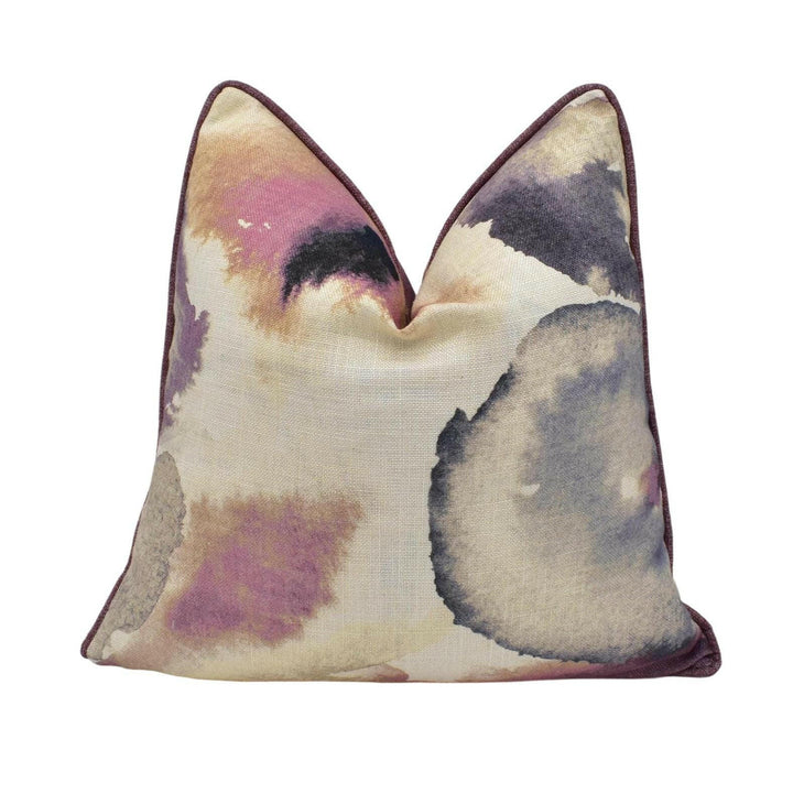 Harlequin - Flores -  Damson / Viola / Blush - Elegant Abstract Watercolour Floral Designer Cushion Cover Luxury Throw Pillow Handmade Home.