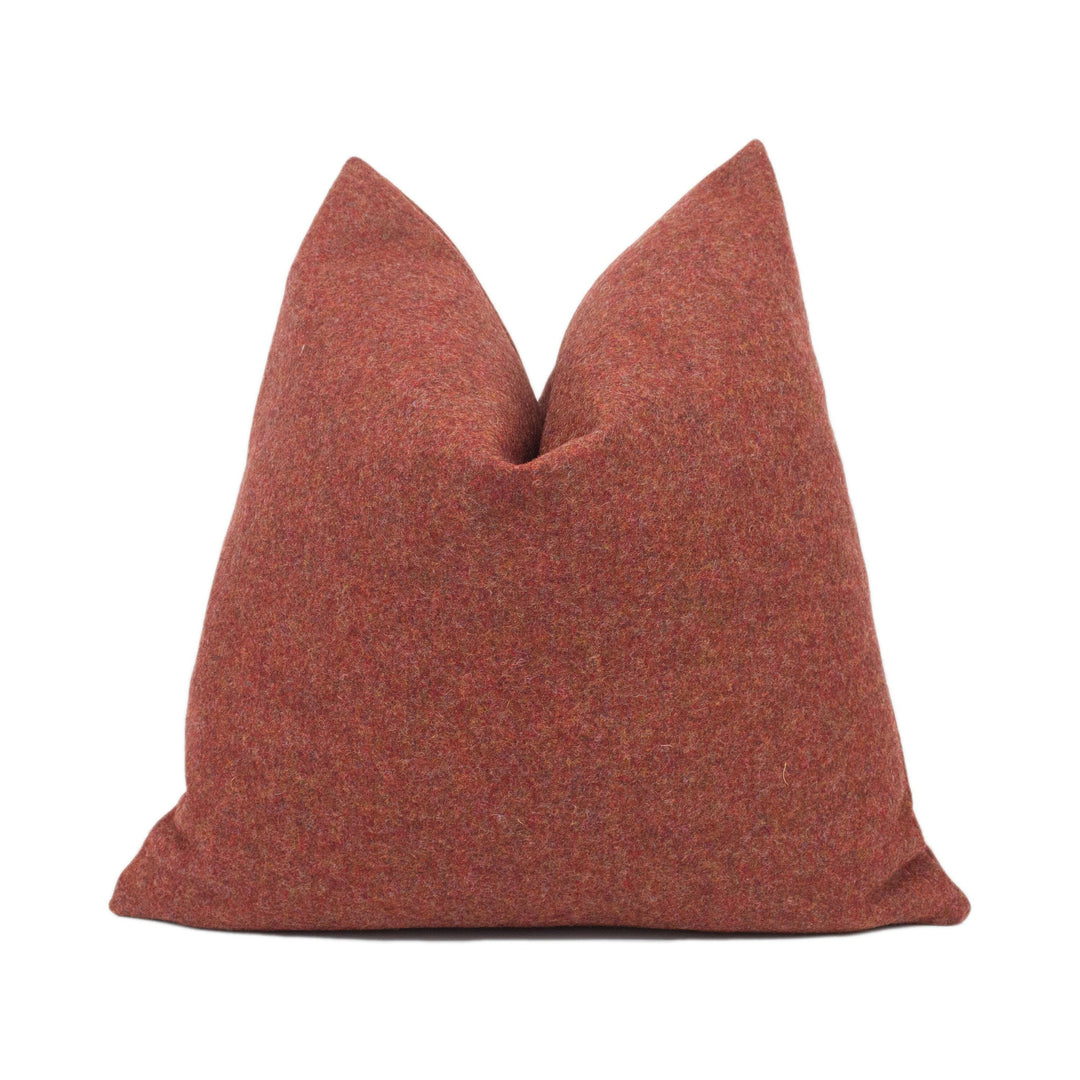 Abraham Moon - Earth - Plum - 100% Wool Cushion Cover - Designer Plaid Pillow Cover - Handmade Custom Abraham Moon Pillow.