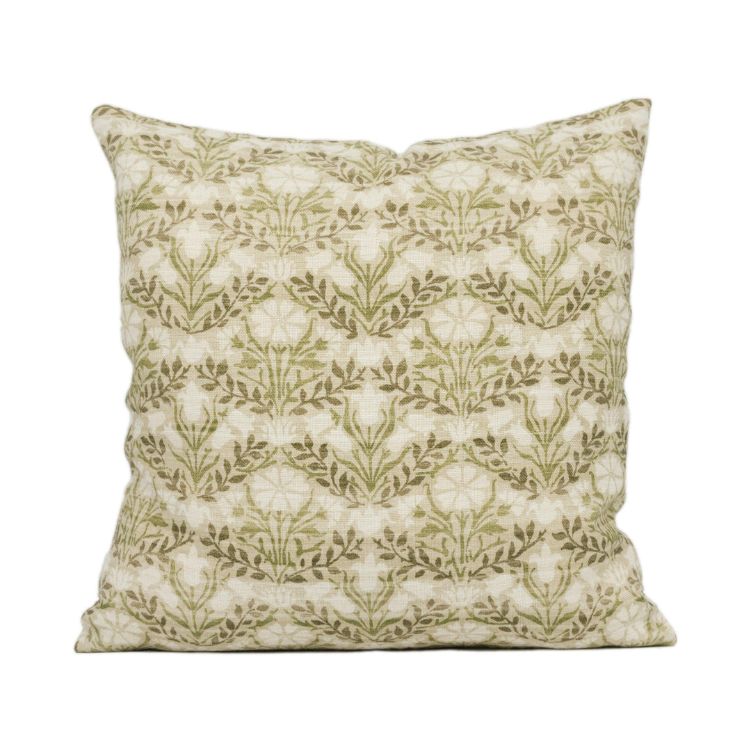 William Morris - Morris Bellflowers - Fennel / Grey - Stunning Classic English Designer Cushion Cover Home Décor Throw Pillow.
