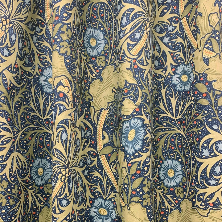 William Morris - Seaweed- Cobalt/Thyme  224472 -  Made to Measure Curtains Designer Home Decor.