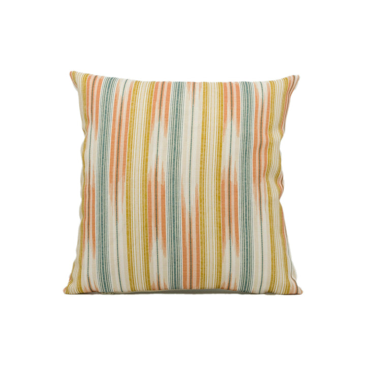 Sanderson - Ishi - Sandstone / Agave - Ikat Style Striped Cushion Cover - Handmade Throw Pillow - Designer Home Décor.