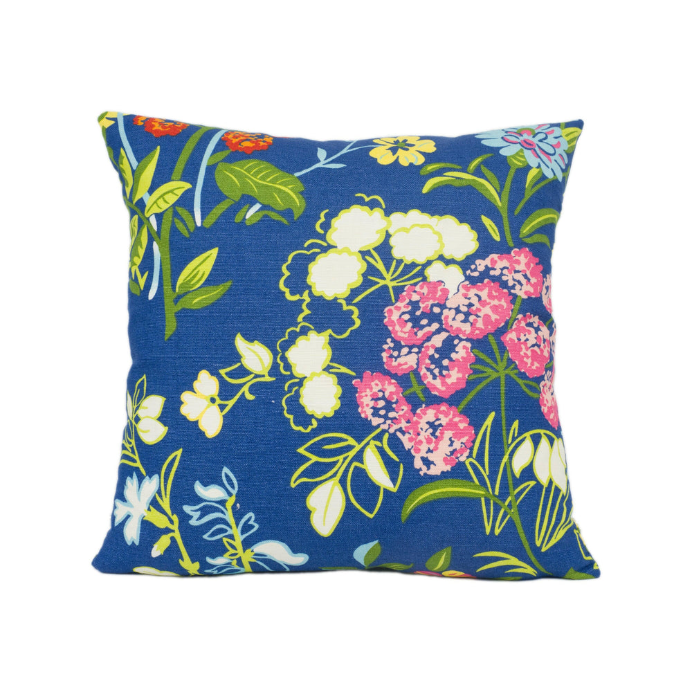 Thibaut - Spring Garden - Navy - Bright Colourful Floral Cushion Cover - Handmade Throw Pillow Designer Home Décor.