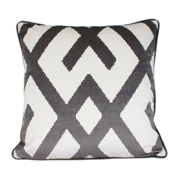 Andrew Martin - Fitzroy - Grey - Piped Stunning Cushion Cover/Pillow Throw.