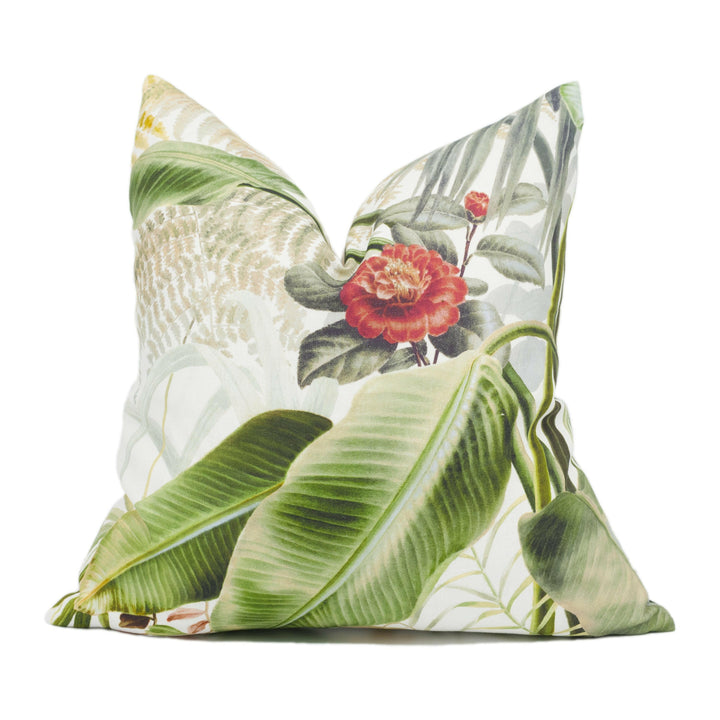 Zoffany - Paradise Row - Evergreen - Exotic Tropical Floral Cushion Cover - Handmade Throw Pillow - Designer Home Décor.