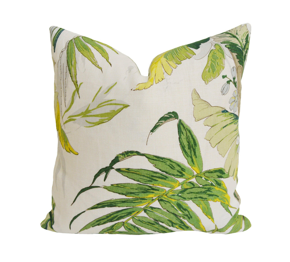 Schumacher - Tropique - Citron - Lovely Soft Tropical Designer Cushion Cover - Handmade Throw Pillow - Luxury Home Decor.