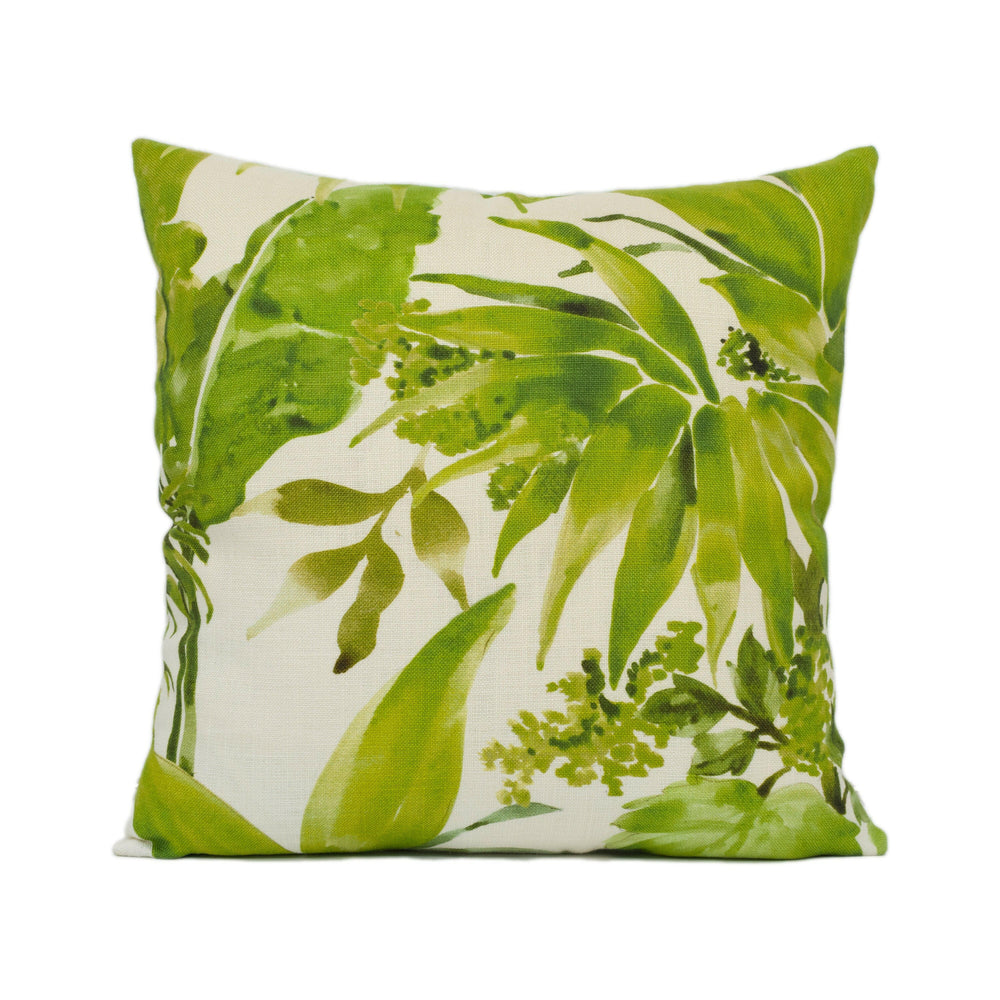 Chivasso - Jungle Like - Green - Botanical Tropical Leaf Print Cushion Cover - Handmade Throw Pillow - Designer Home Décor.