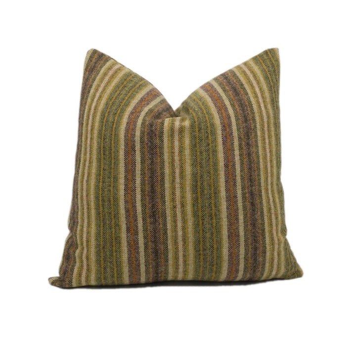 Abraham Moon - Burleigh - Olive -  100% Wool Cushion Cover - Designer Plaid Pillow Cover - Handmade Custom Abraham Moon Pillow.