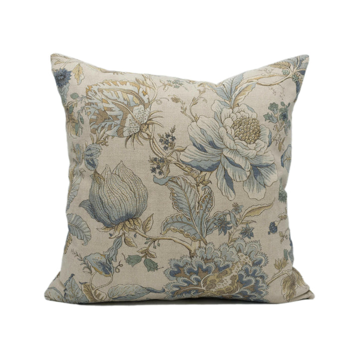 Clarke &amp; Clarke - Sissinghurst - Eau De Nil - Beautiful Illustrative Floral Designer Cushion Cover - Luxury Throw Pillow Handmade.