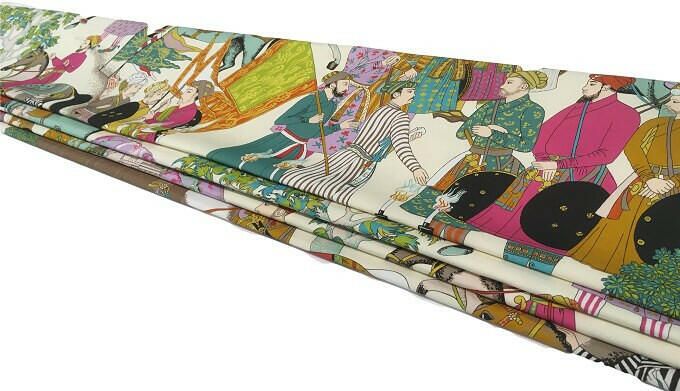 Manuel Canovas Dara in Turqoise Made To Measure Professionally Made Roman Blind.