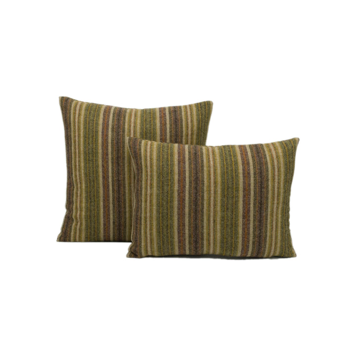 Abraham Moon - Burleigh - Olive -  100% Wool Cushion Cover - Designer Plaid Pillow Cover - Handmade Custom Abraham Moon Pillow.