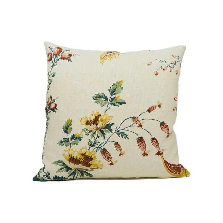 Zoffany - Emperor's Musician - Russet - Trailing Floral Vine Chinoiserie Cushion Cover - Handmade Throw Pillow - Designer Home Décor.