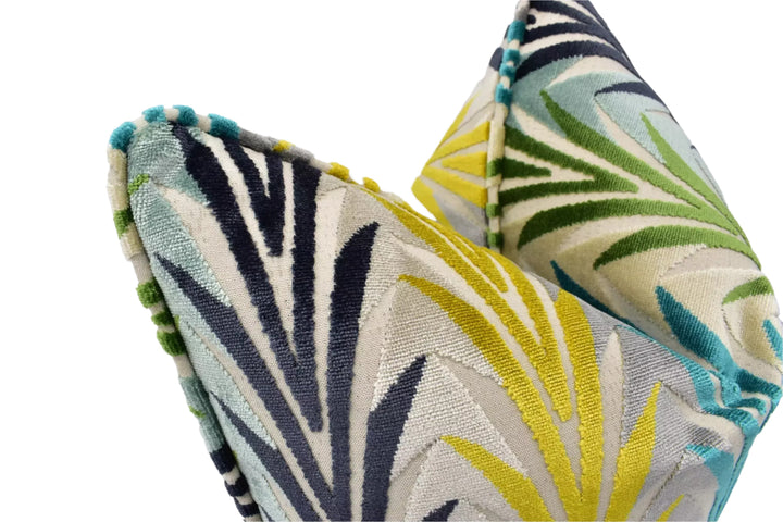 Harlequin – Velika – Ink/Zest/Marine – Cushion Cover – Deco Velvet Accent