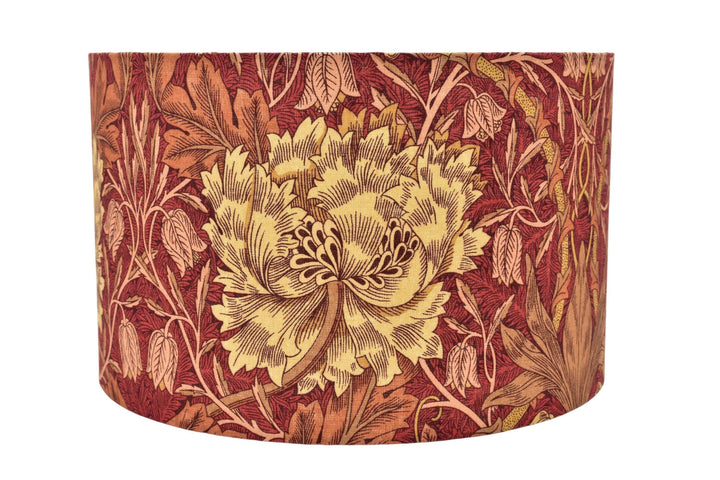 William Morris - Honeysuckle &amp; Tulip  - Brick / Russet - Lampshade - Ceiling Shade - Stunning Handmade Classic Morris Designer Lamp Decor.