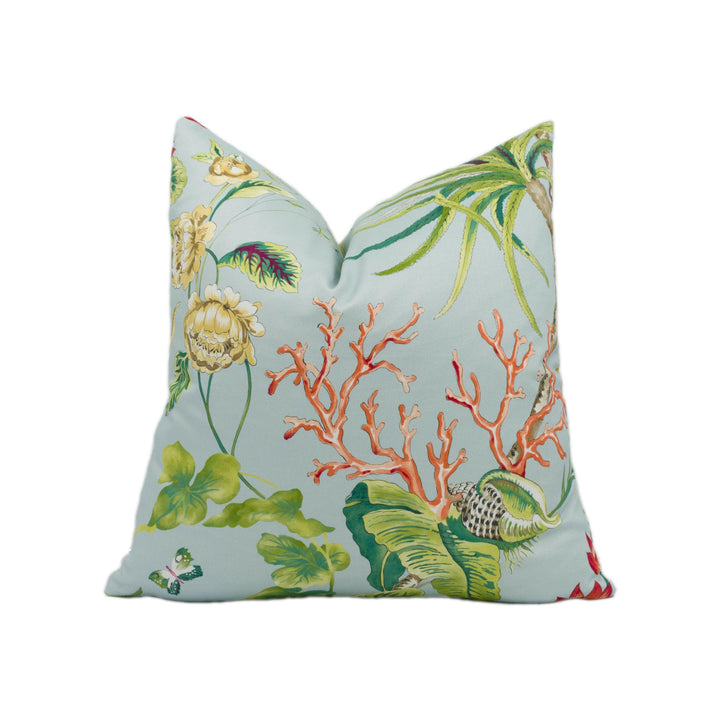 Sanderson - Mauritius - Rose / Duck Egg - Stunning Designer Cushion Cover Home Décor Throw Pillow.