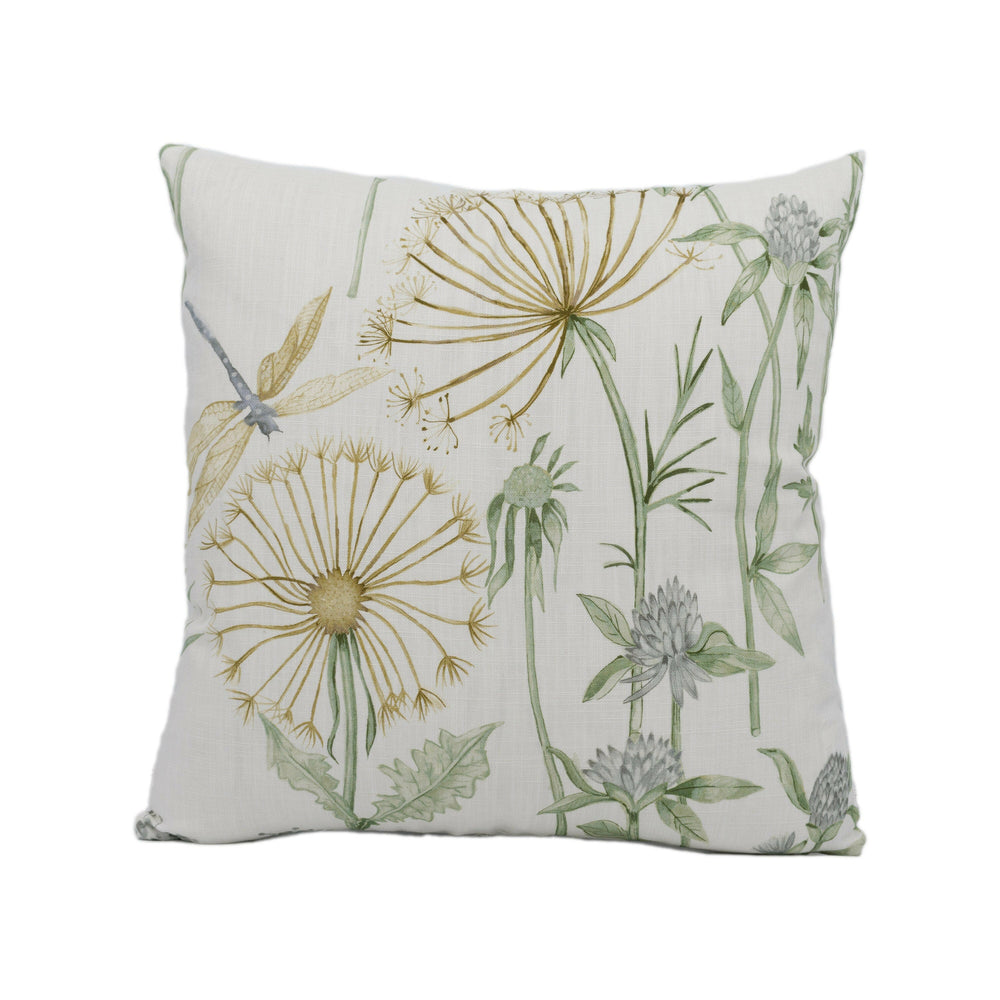 Sanderson - Wild Angelica - Silver / Spring Leaf - Stunning Hand Made Cushion Cover Designer Home Décor Throw Pillow.