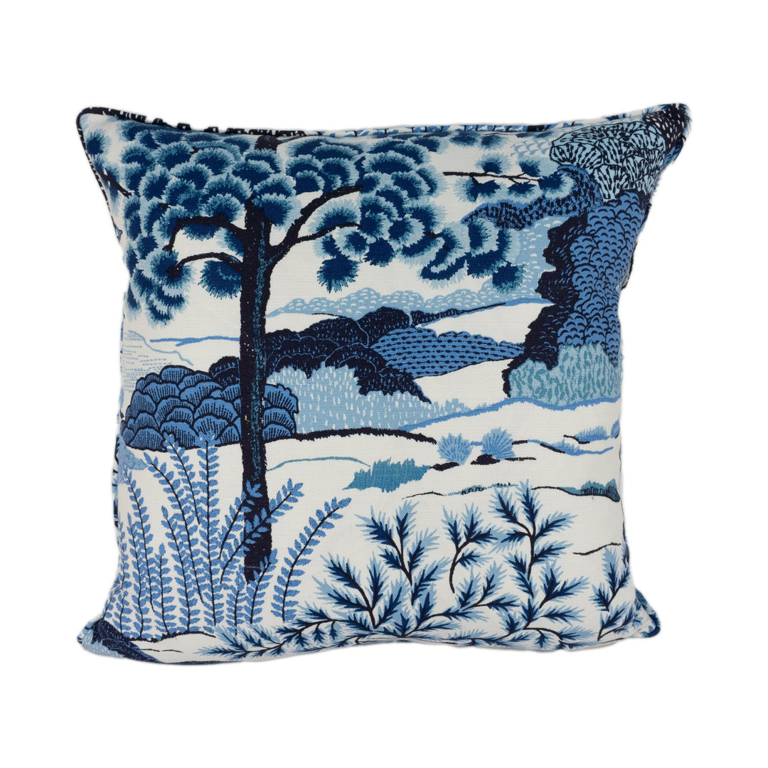 Thibaut - Daintree - Blue On White - Exotic Australian Japanese Coastal Inspired Designer Cushion Cover - Luxury Throw Pillow - Handmade Hom.