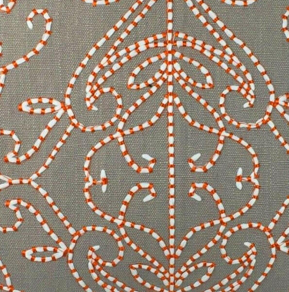 Harlequin - Java - Stone / Papaya - Superb Heavy Weight Embroidered Cushion Cover Throw Pillow Handmade Designer Home Decor.