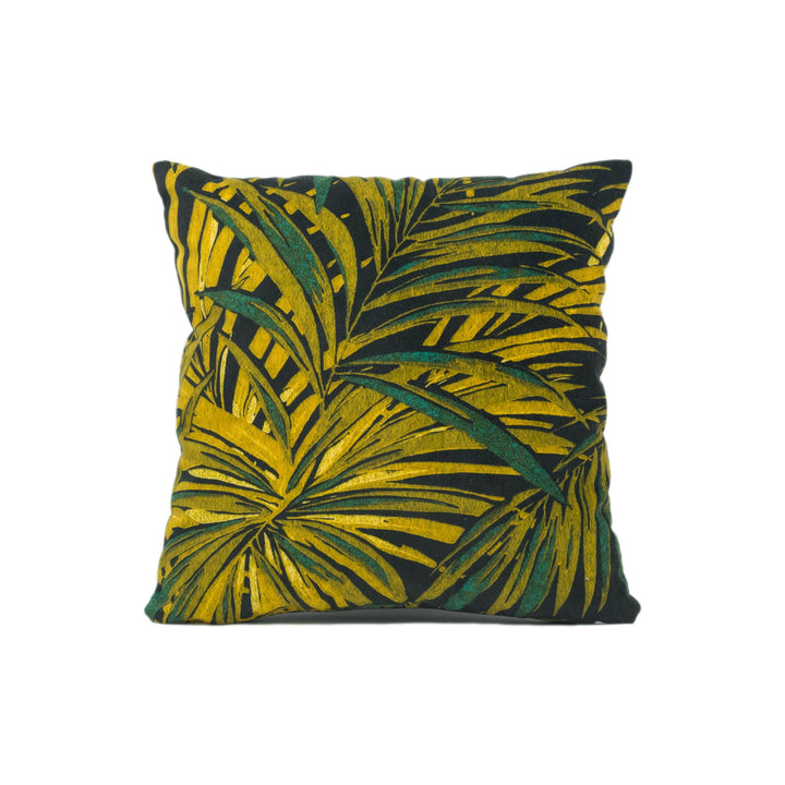 Linwood - Butterfly Palm - Maize - Lush Exotic Palm Leaf Velvet Cushion Cover - Handmade Throw Pillow - Designer Home Décor.