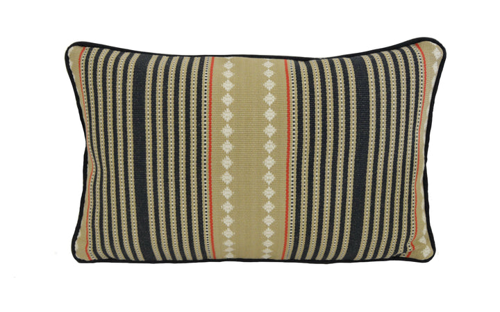 G.P. & J. Baker - Brighton Stripe - Indigo / Linen - Stunning Textured Weave Cushion Cover - Handmade Throw Pillow - Designer Home Decor.