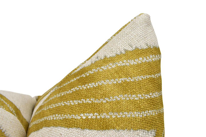 Zoffany - Kanoko - Gold - Abstract Japanese Inspired Shibori Zig Zag Designer Cushion Cover - Luxury Throw Pillow - Handmade Home Decor.