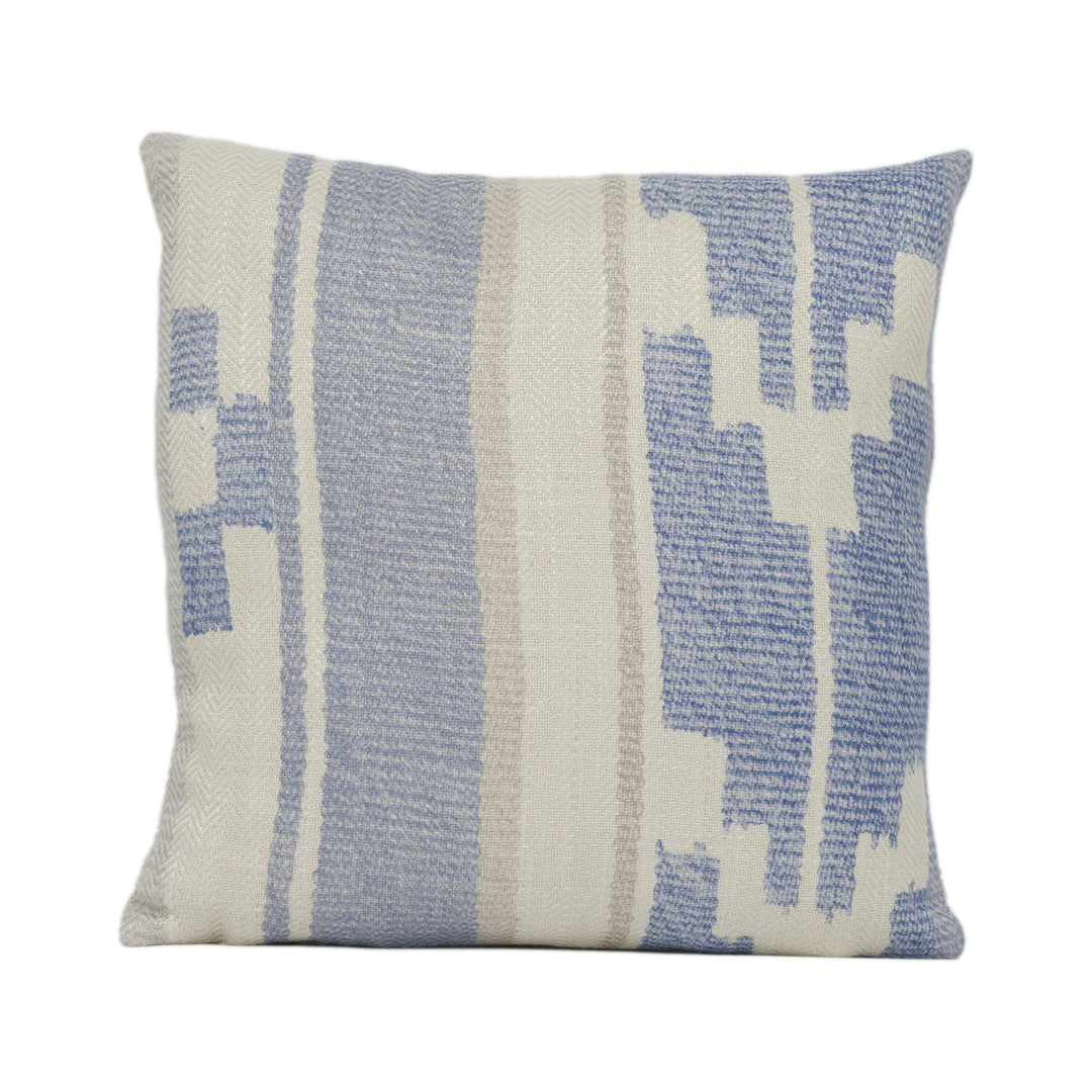 Andrew Martin - Indus - Denim - Rustic Woven Geometric Cushion Cover Handmade Throw Pillow Designer Home Décor.