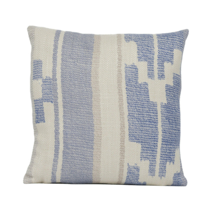 Andrew Martin - Indus - Denim - Rustic Woven Geometric Cushion Cover Handmade Throw Pillow Designer Home Décor.