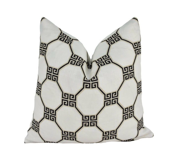 Schumacher - Octavia - Neutral - Greek Inspired Hollywood Regency Design Cushion Cover - Handmade Throw Pillow - Luxury Home Decor.