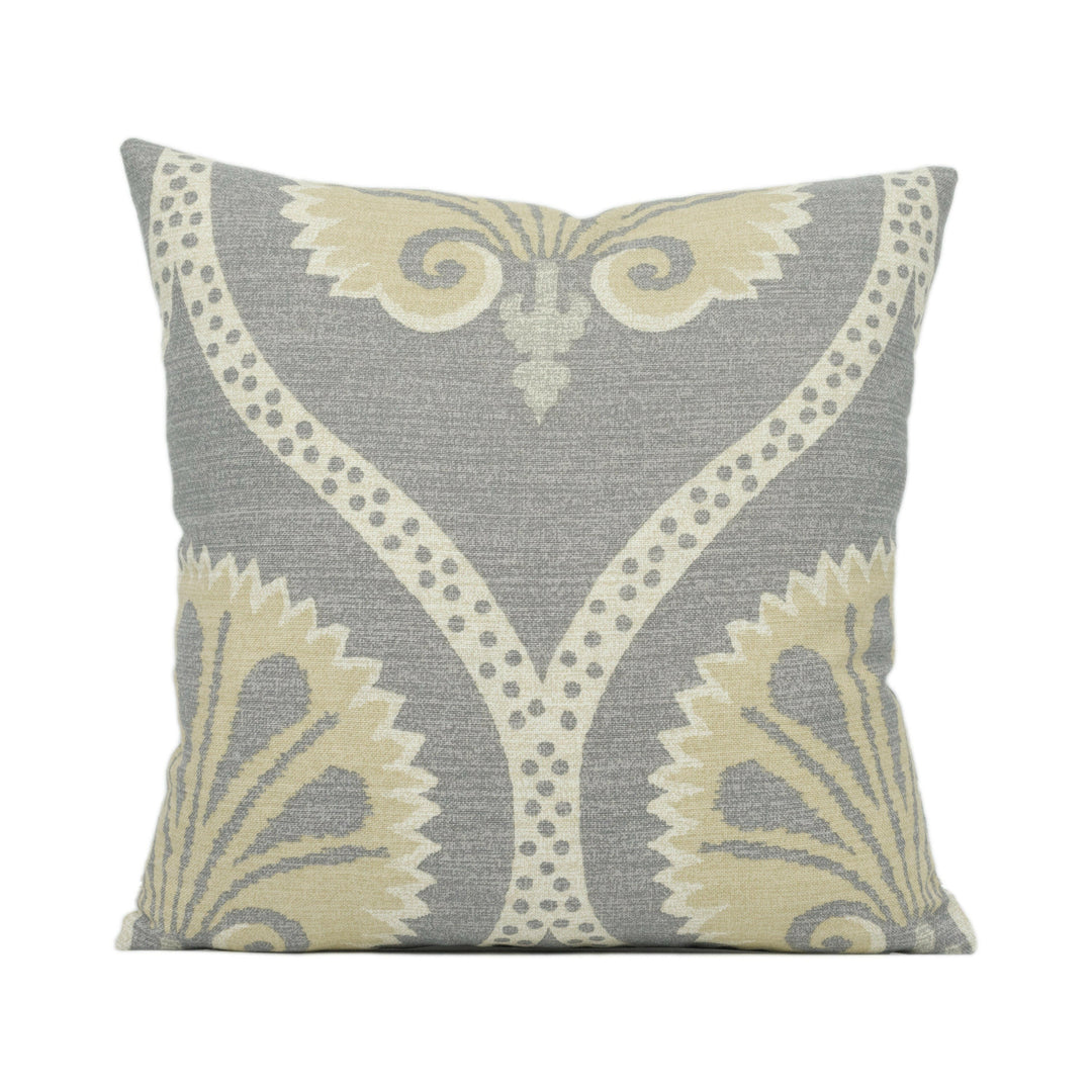 Thibaut - Kimberly - Grey - Stunning Stylized Floral Scroll Cushion Cover - Handmade Throw Pillow - Designer Home Décor.