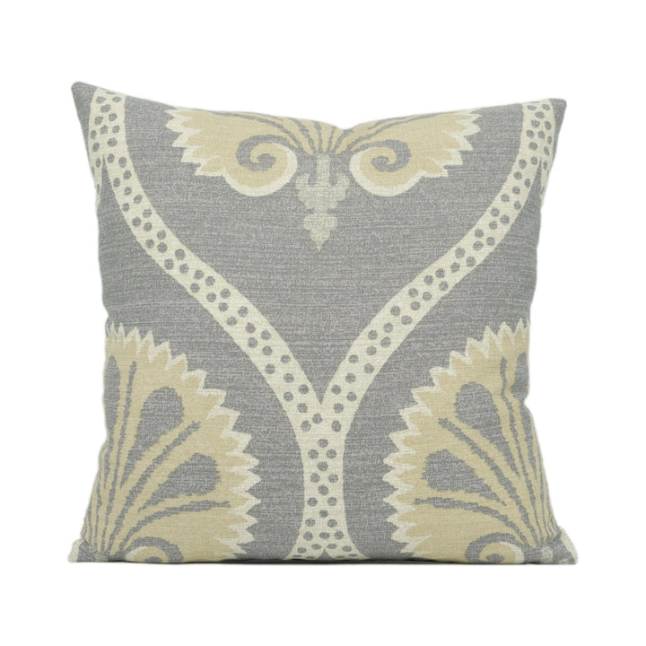 Thibaut - Kimberly - Grey - Stunning Stylized Floral Scroll Cushion Cover - Handmade Throw Pillow - Designer Home Décor.