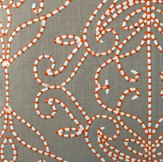 Harlequin - Java - Stone / Papaya - Superb Heavy Weight Embroidered Cushion Cover Throw Pillow Handmade Designer Home Decor.