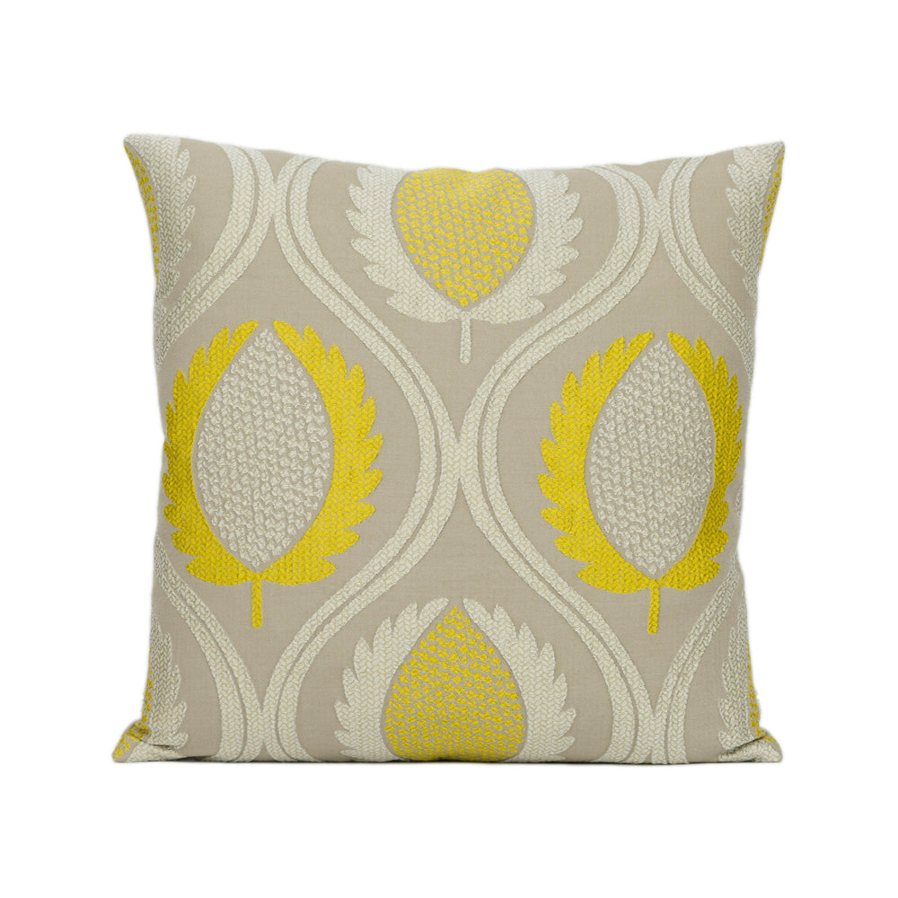 Jane Churchill - Carus - Gold - Laurel Leaf Trellis Cushion Cover Handmade Throw Pillow Designer Home Décor.