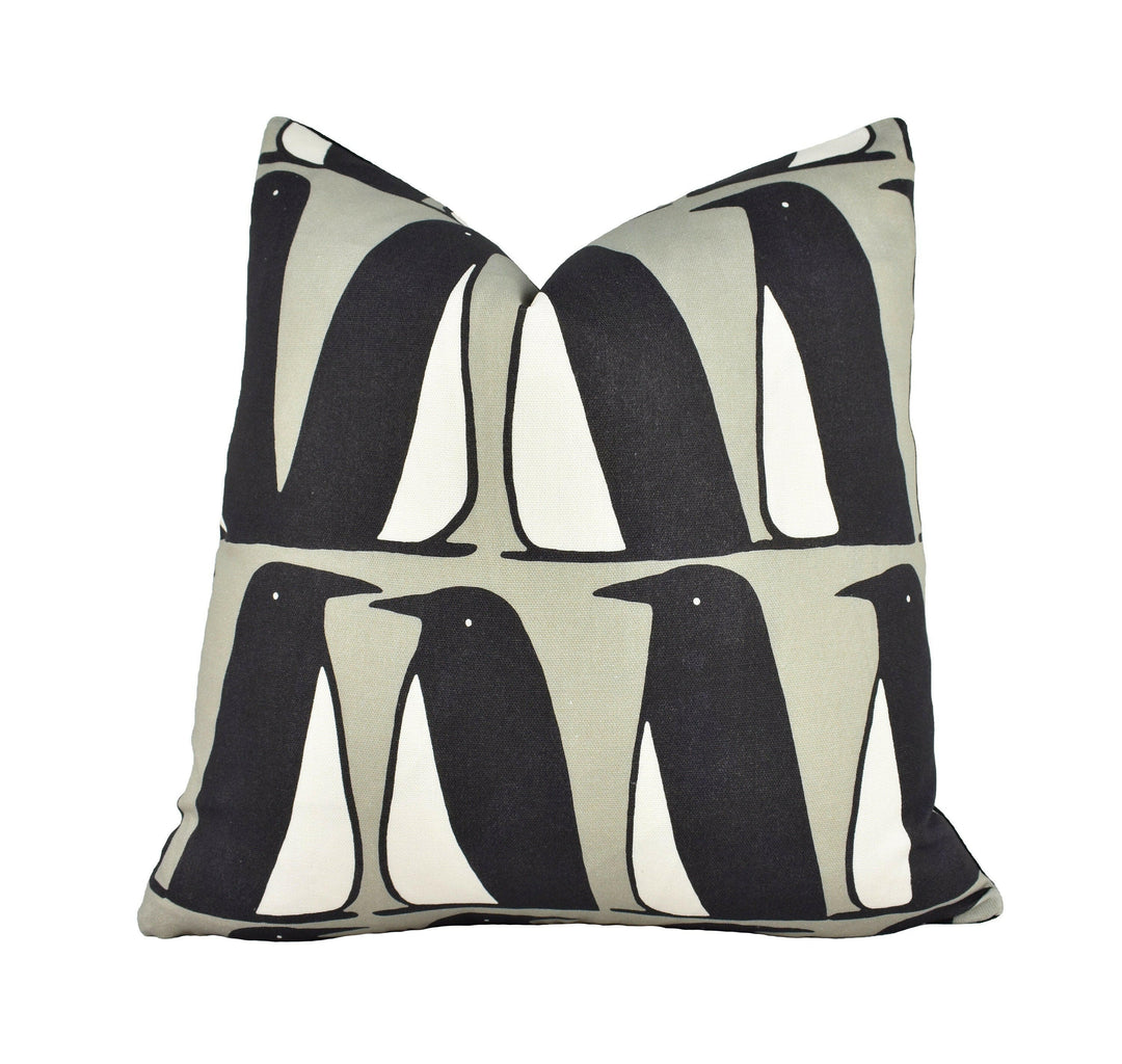 Scion - Pedro Penguin - Geometric Penguin Cushion Cover - Handmade Throw Pillow Designer Home Decor.