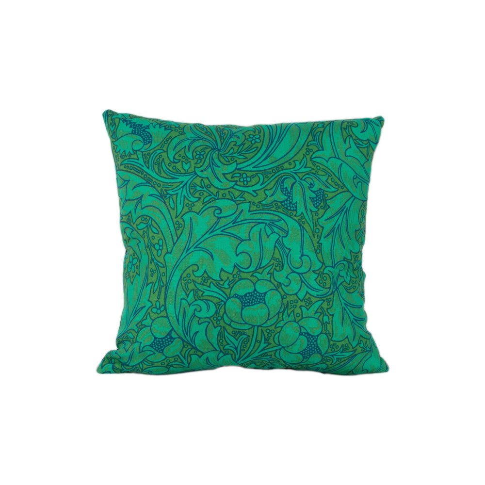 William Morris - Bachelors Button - Olive / Turquoise - Cushion Cover Throw Pillow Designer Home Decor.