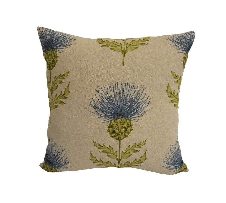Voyage - Blair - Azure - Lovely Thistle Cushion Cover Throw Pillow Designer Home Decor.