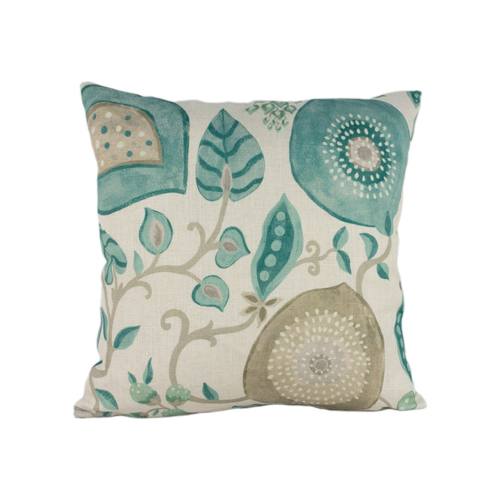 Sanderson - Peas & Pods - Aqua / Natural - Stunning Designer Cushion Cover Home Décor Throw Pillow.