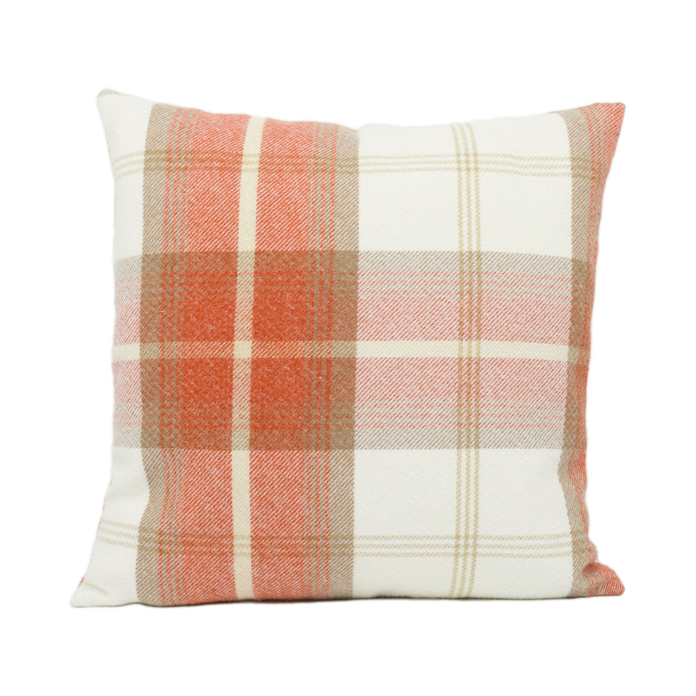 Porter & Stone - Balmoral - Burnt Orange - Plaid Tartan Cushion Cover - Handmade Throw Pillow - Designer Home Décor.