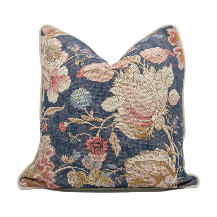 Clarke &amp; Clarke Sissinghurst Cushion Cover – Midnight Spice Floral Throw Pillow