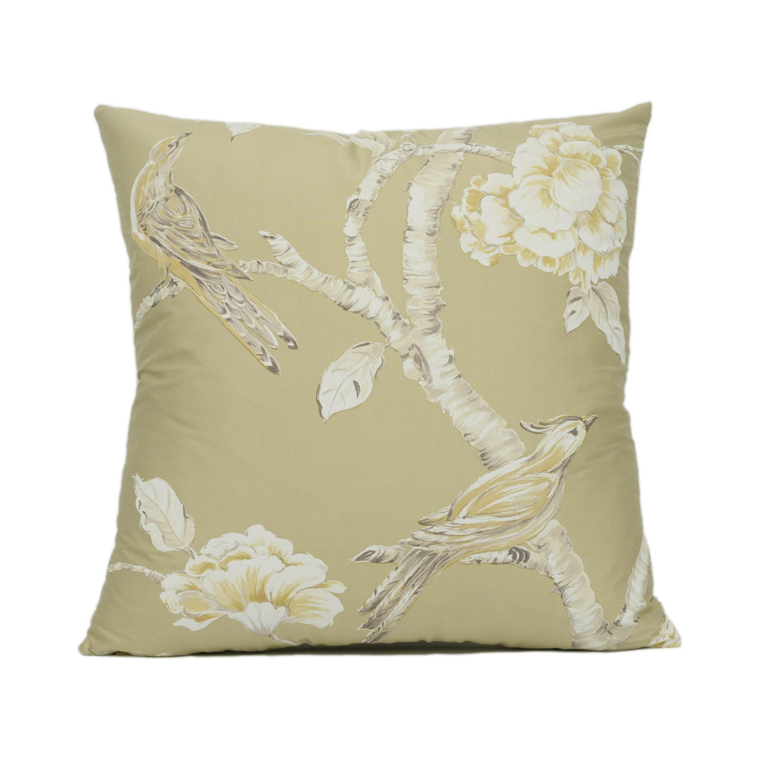 Zoffany - Woodville Silk - Tussah - Floral Painterly Chinoiserie Cushion Cover - Handmade Throw Pillow - Designer Home Décor.