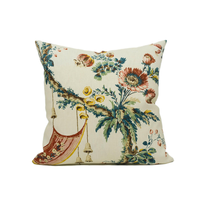 Zoffany - Emperor's Musician - Russet - Trailing Floral Vine Chinoiserie Cushion Cover - Handmade Throw Pillow - Designer Home Décor.