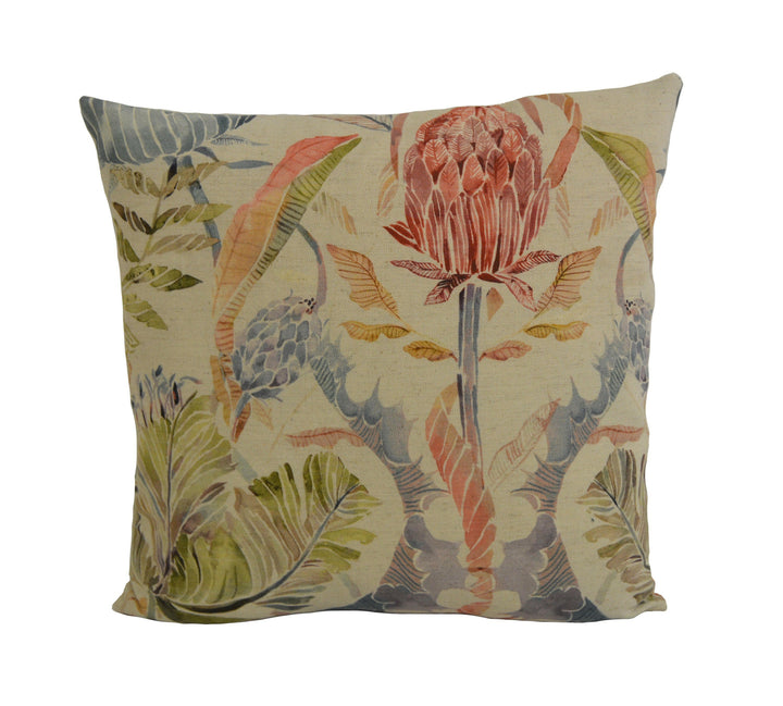 Voyage - Colscott - Pomegranate - Beautiful Watercolour Thistle Trail Cushion Cover - Handmade Throw Pillow Designer Home Decor.
