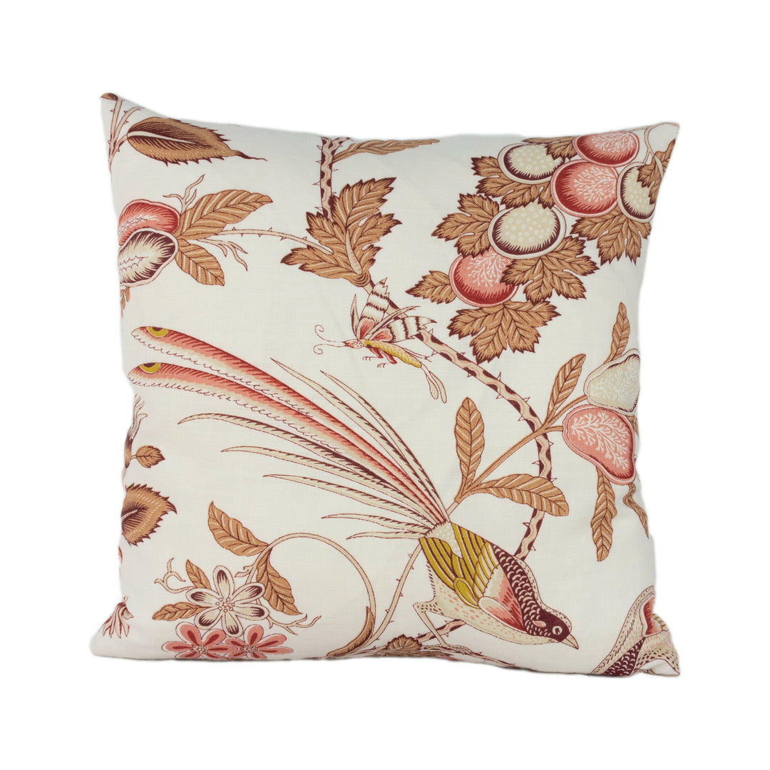 Schumacher - Campagne - Rose &amp; Ochre - Lush Lively French Floral Designer Cushion Cover - Handmade Throw Pillow - Designer Home Decor.