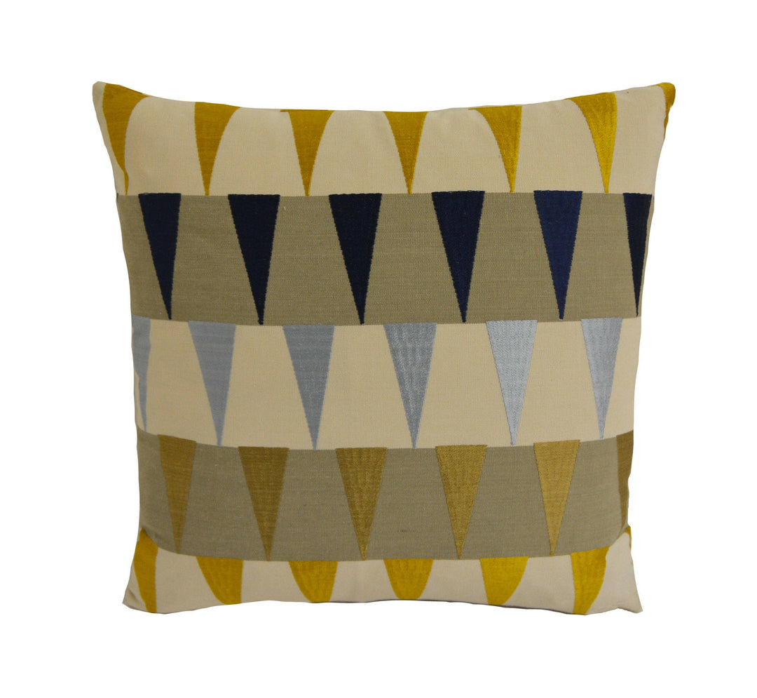 Harlequin - Azul - Navy / Sky / Gold - Cute Geometric Cushion Cover Throw Pillow Designer Home Decor.