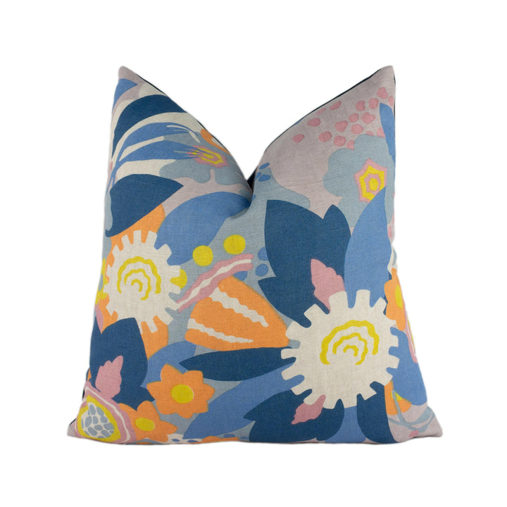 Schumacher - Anita - Lilac &amp; Orange - Exuberant and Sophisticated Floral Designer Cushion Cover - Handmade Throw Pillow Designer Home Decor.