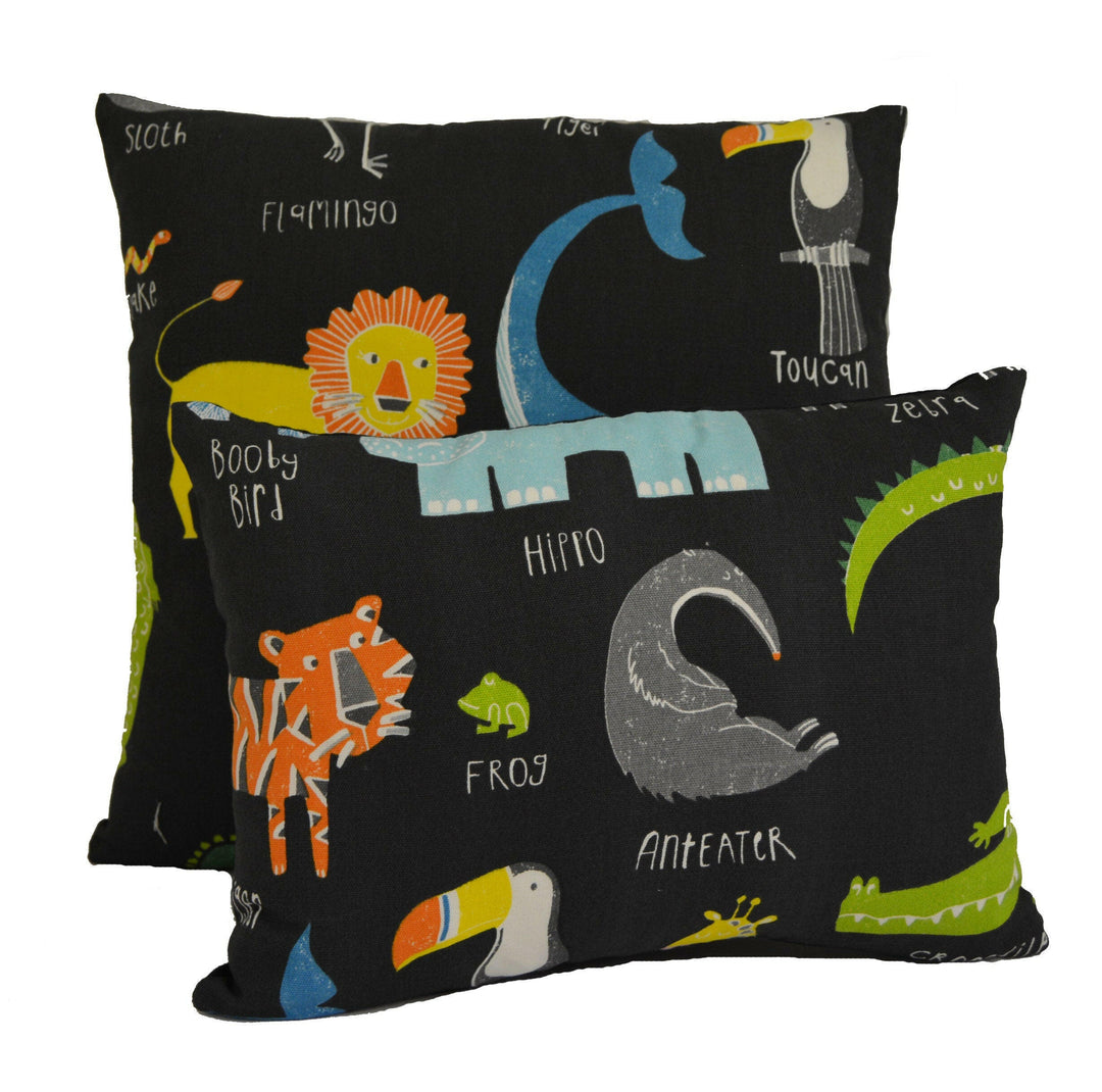 Scion - Animal Magic - Tutti Frutti / Blackboard - Cute Zoo Animal Cushion Cover - Perfect For Children's Room or Nursery - Throw Pillow.