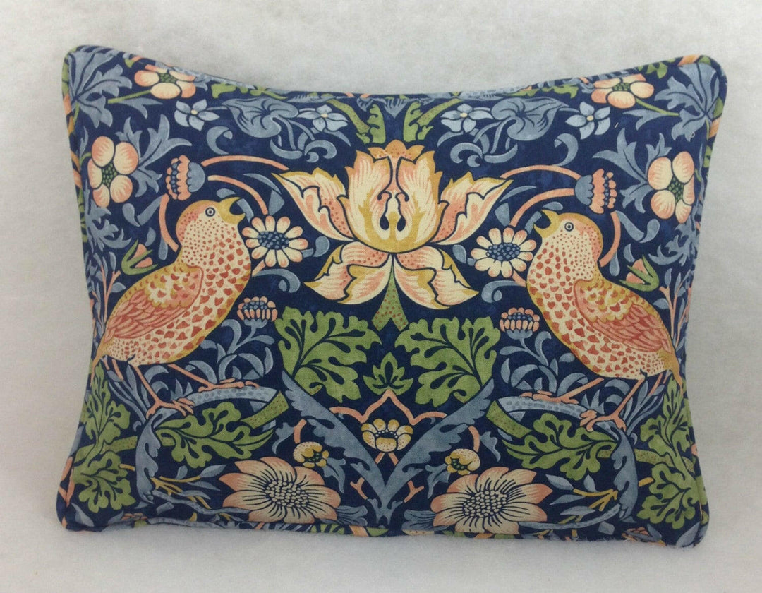 William Morris - Strawberry Thief - Indigo / Mineral - Stunning Iconic Classic Designer Cushion Cover - Handmade Home Decor - Luxury Throw.