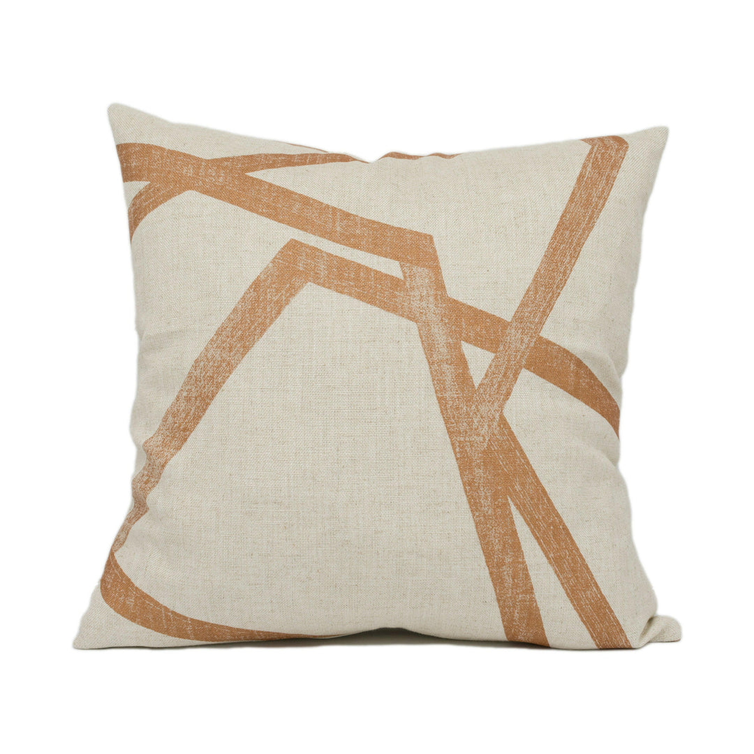 Harlequin - Sumi - Linen / Copper - Large Scale Abstract Geometric Cushion Cover - Handmade Throw Pillow - Designer Home Décor.